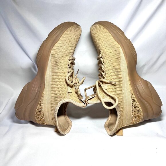 Bebe Sport Analia Women's Gold/Tan/Rhinestone Sneakers-Slip On-Sz.8 1/2-Comfy - Picture 3 of 16